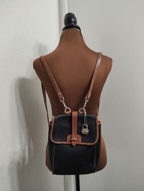 Vintage Dooney & Bourke Small Leather Backpack Black